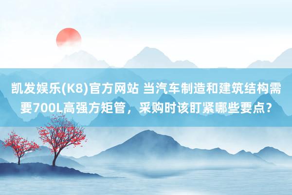 凯发娱乐(K8)官方网站 当汽车制造和建筑结构需要700L高强方矩管，采购时该盯紧哪些要点？