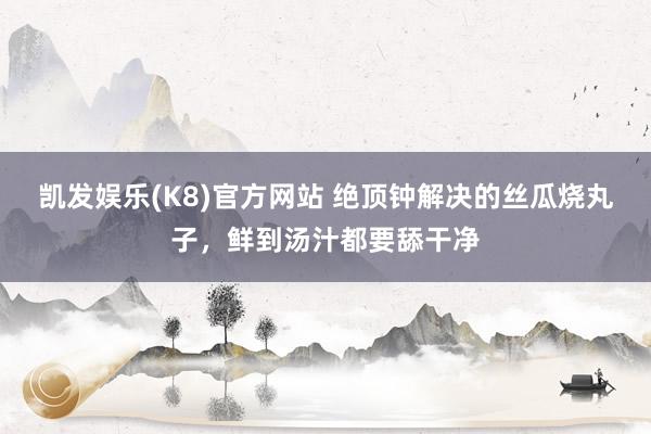 凯发娱乐(K8)官方网站 绝顶钟解决的丝瓜烧丸子，鲜到汤汁都要舔干净