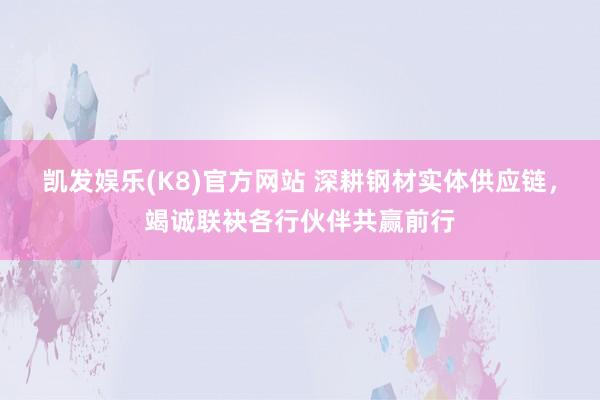 凯发娱乐(K8)官方网站 深耕钢材实体供应链，竭诚联袂各行伙伴共赢前行