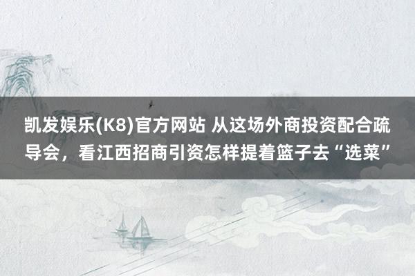凯发娱乐(K8)官方网站 从这场外商投资配合疏导会，看江西招商引资怎样提着篮子去“选菜”