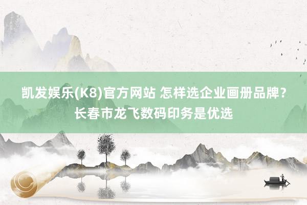 凯发娱乐(K8)官方网站 怎样选企业画册品牌？长春市龙飞数码印务是优选