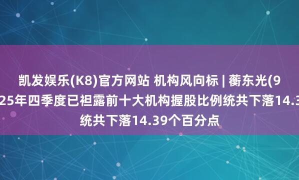 凯发娱乐(K8)官方网站 机构风向标 | 蘅东光(920045)2025年四季度已袒露前十大机构握股比例统共下落14.39个百分点