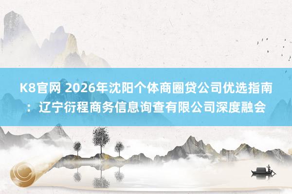 K8官网 2026年沈阳个体商圈贷公司优选指南：辽宁衍程商务信息询查有限公司深度融会