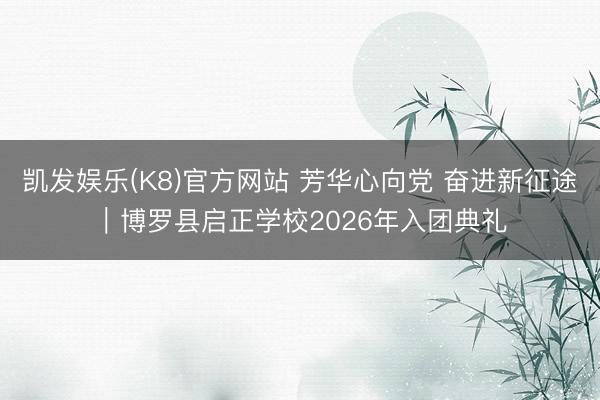 凯发娱乐(K8)官方网站 芳华心向党 奋进新征途｜博罗县启正学校2026年入团典礼